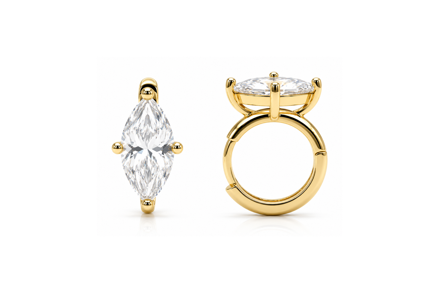 Marquise Gold Huggies