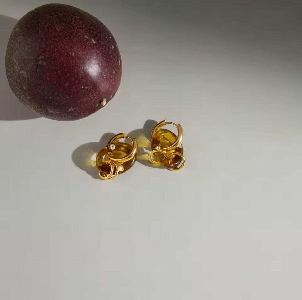 Resin Tortoiseshell Gold Earrings