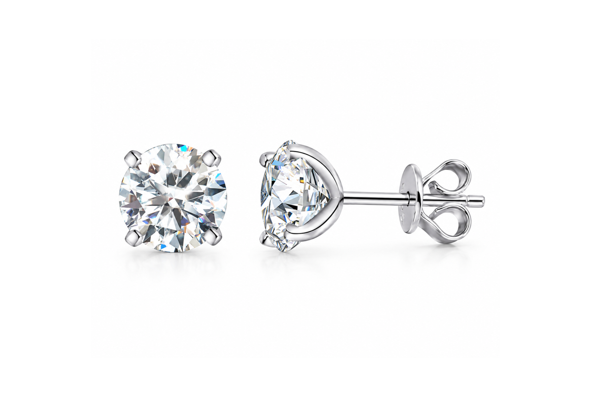 The Solitaire Studs Moissanite