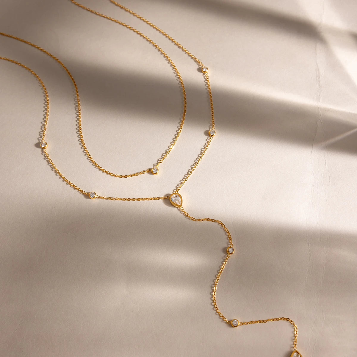 Lustra Dual Drop Necklace