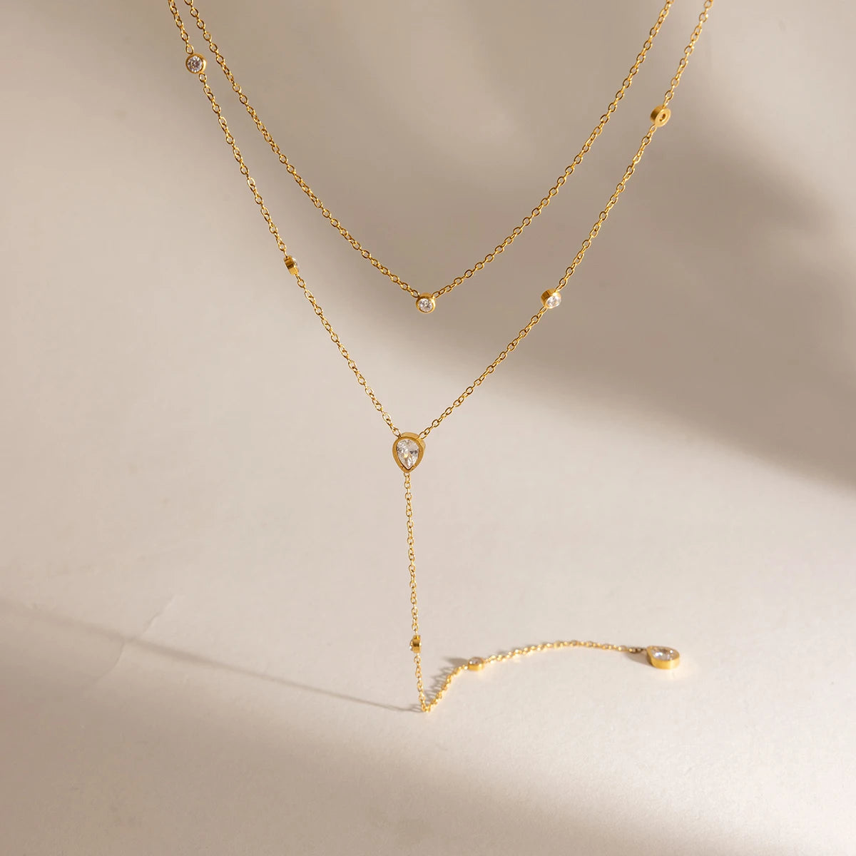 Lustra Dual Drop Necklace
