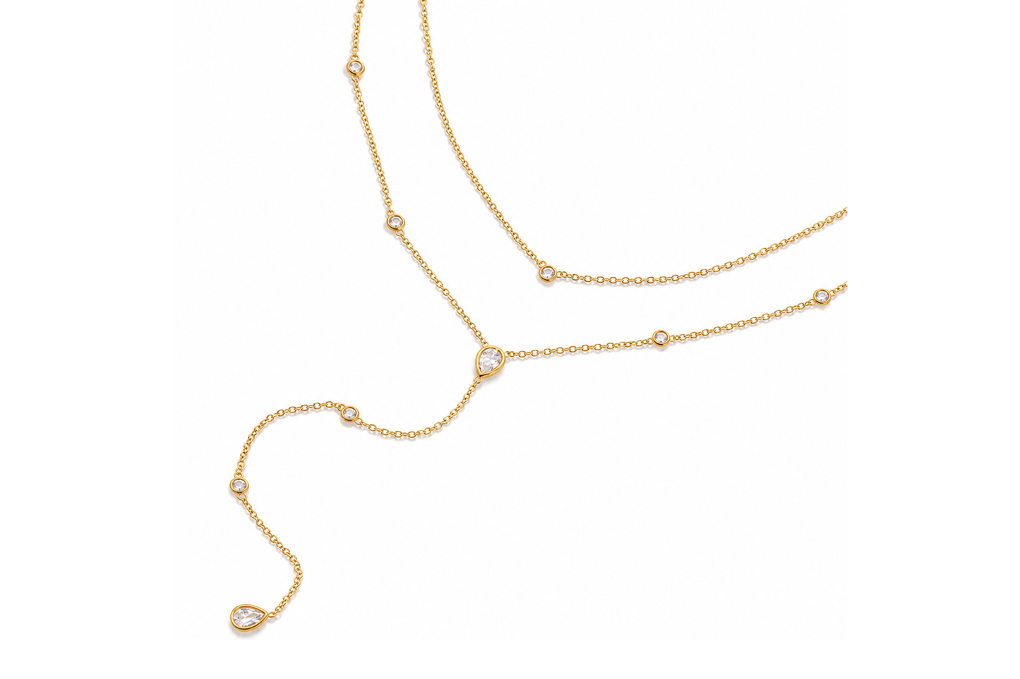 Lustra Dual Drop Necklace